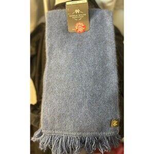 Noble Wilde New Zealand Merino Possum Fur Womens Scarf Blue One Size